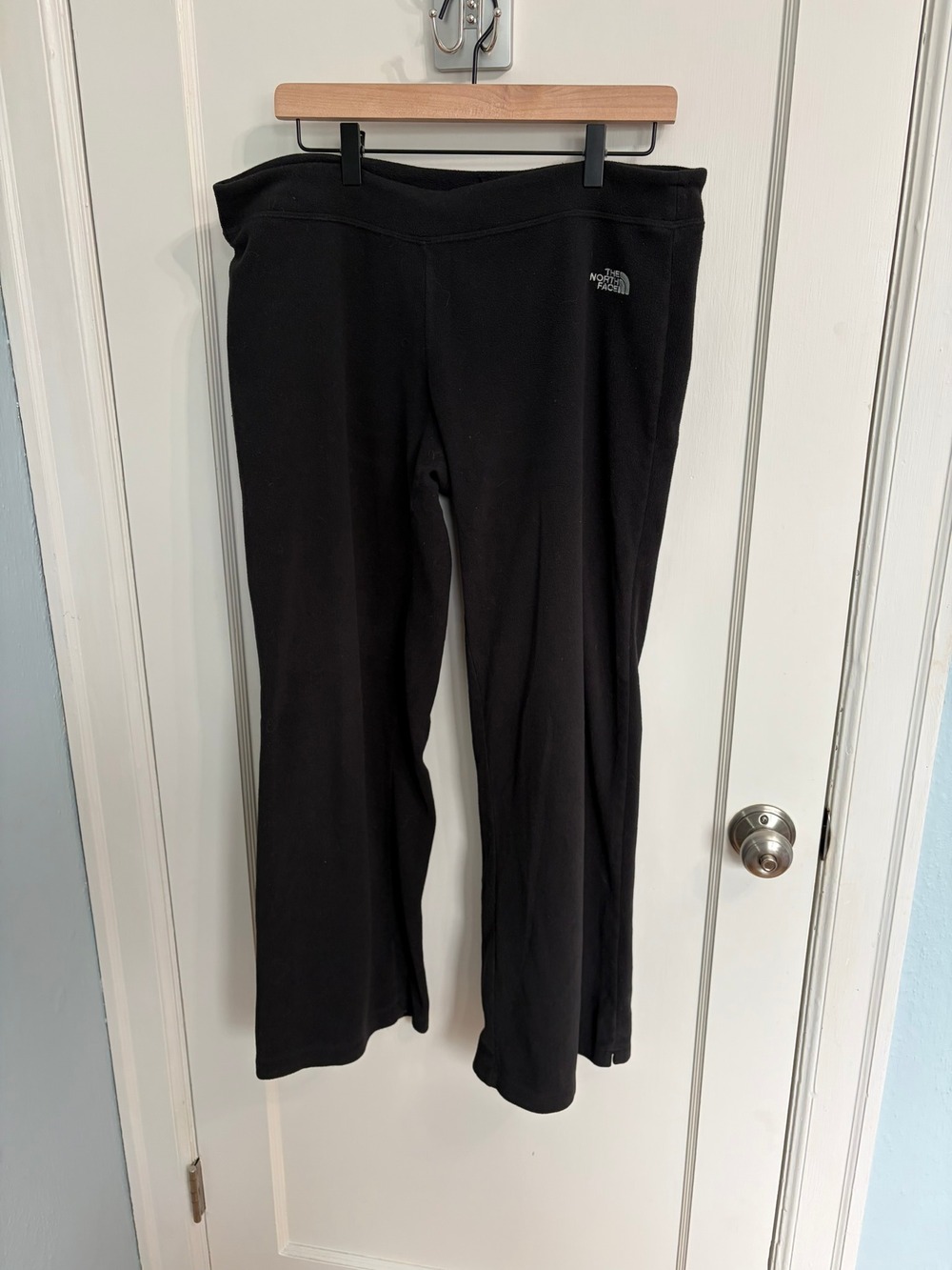 North Face Glacier Fleece Pants Women's M Black Boot Cut Polartec Zip Pocket